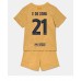 Billige Barcelona Frenkie de Jong #21 Bortetrøye Barn 2022-23 Kortermet (+ korte bukser)